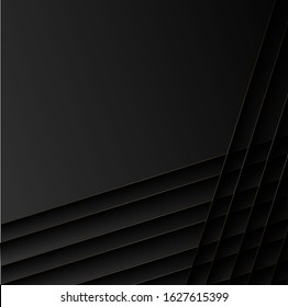 Black shadows on dark background. Shadow reflection design. Space background. Abstract design element.