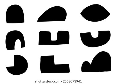 black shape abstract graphic element for icons website drawing doodle illustrations