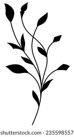 Black Shape Floral Element
