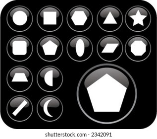 black shape icon set