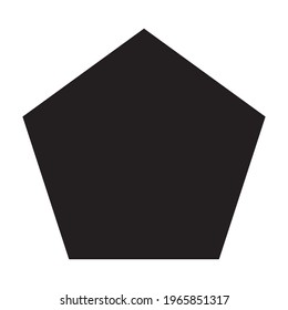 Black shape pentagon flat icon