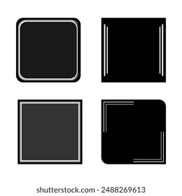 black shape and photo frame illustration design