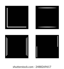 black shape and photo frame illustration design