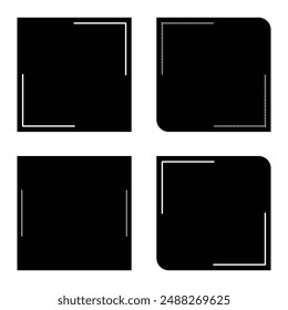 black shape and photo frame illustration design