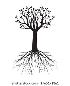 Black Tree Roots Vector Illustration Plant Stock Vector (Royalty Free ...