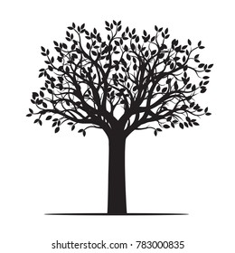 Black shape of Tree. Vector Illustration.