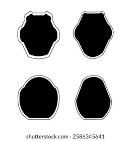 Black shapes simple silhouettes vector design