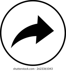 Black share icon with circle vector
