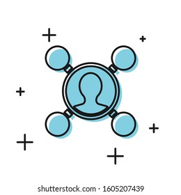 Black Share icon isolated on white background. Sharing, communication pictogram, social media, connection, network, distribute.  Vector Illustration