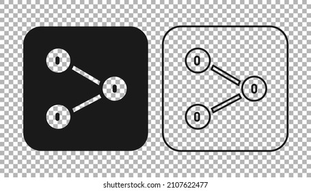 Black Share icon isolated on transparent background. Share, sharing, communication pictogram, social media, connection, network.  Vector