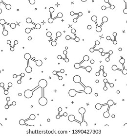 Black Share icon isolated seamless pattern on white background. Share, sharing, communication pictogram, social media, connection, network, distribute sign. Vector Illustration