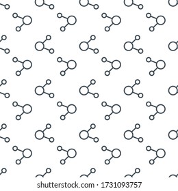 Black Share icon isolated seamless pattern on white background. Share, sharing, communication pictogram, social media, connection, network, distribute sign. Vector Illustration