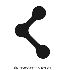 Black share icon, on the white background. Vector.