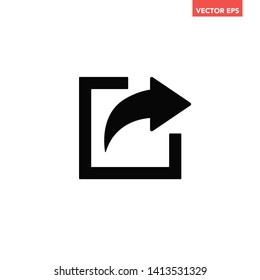 Black Share Publish Arrow Social Media Icon, Simple Jump Screen Tool Interface Concept Elements, App Ui Ux Web Button Logo, Graphic Flat Design Pictogram Vector Eps 10 Isolated On White Background