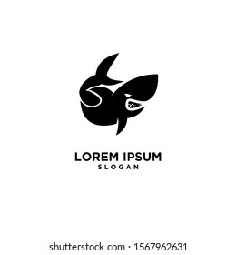 black shark fish predator logo icon design vector illustration