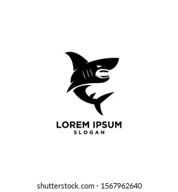 black shark fish predator logo icon design vector illustration