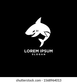 black shark fish predator logo icon design vector illustration