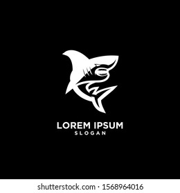 black shark fish predator logo icon design vector illustration
