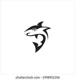 Black Shark Fish Silhouette Sea Animal Vector, Wildlife Icon, Logo Graphic Element