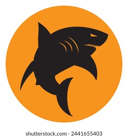 Black shark icons. Vector. Logo. Print