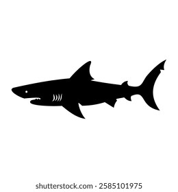 Black Shark silhouette vector illustration 