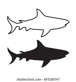 black shark silhouette- vector illustration