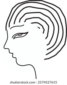 black sharp line head art