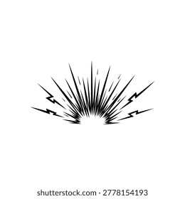 Black sharp lines radiating explosion burst