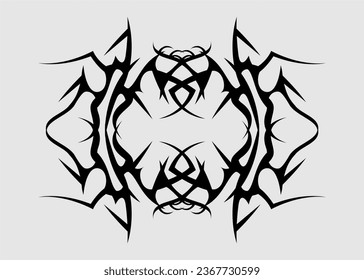 black sharp symmetrical tribal	art