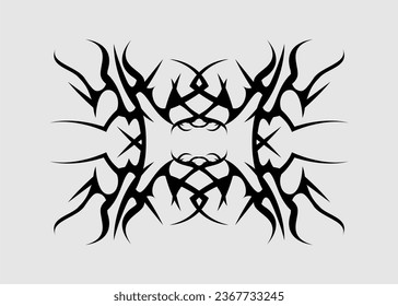black sharp symmetrical tribal	art 
