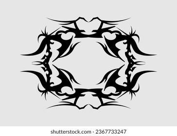 tribal simétrico y agudo negro	arte 