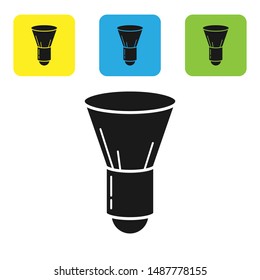 Black Shaving brush icon isolated on white background. Barbershop symbol. Set icons colorful square buttons. Vector Illustration