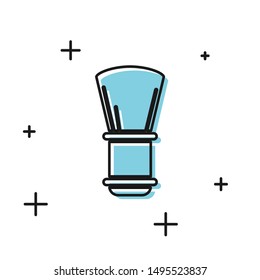 Black Shaving brush icon isolated on white background. Barbershop symbol.  Vector Illustration
