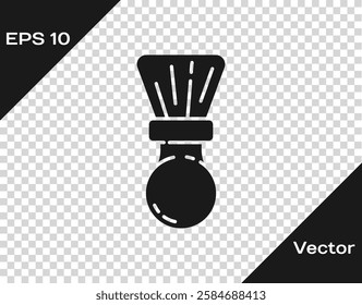 Black Shaving brush icon isolated on transparent background. Barbershop symbol.  Vector Illustration