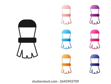 Black Shaving brush icon isolated on white background. Barbershop symbol. Set icons colorful. Vector