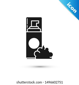 Black Shaving gel foam icon isolated on white background. Shaving cream.  Vector Illustration