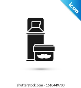 Black Shaving gel foam icon isolated on white background. Shaving cream.  Vector Illustration