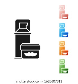 Black Shaving gel foam icon isolated on white background. Shaving cream. Set icons colorful. Vector Illustration