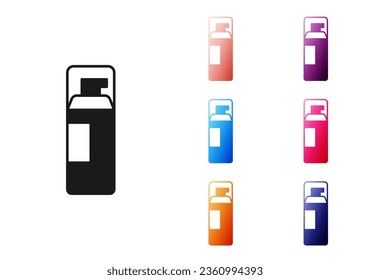 Black Shaving gel foam icon isolated on white background. Shaving cream. Set icons colorful. Vector