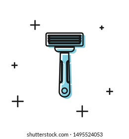 Black Shaving razor icon isolated on white background.  Vector Illustration