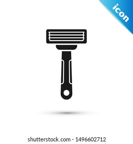 Black Shaving razor icon isolated on white background.  Vector Illustration