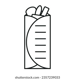 
Black shawarma icon on a white background. Delicious fast food popular in Turkey and Azerbaijan