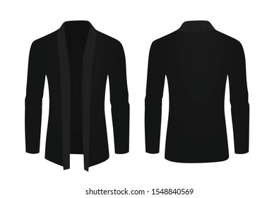 Black shawl sweater. vector illustration