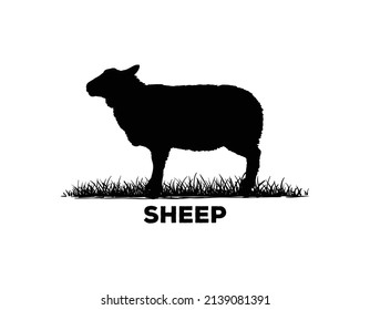 Black Sheep Animal Farm Livestock Silhouette Vector Logo Symbol Icon