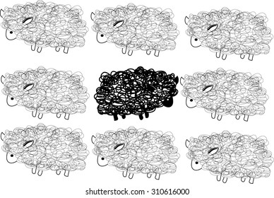 Black sheep, concept of undesirable member of a group.
