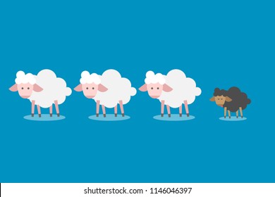 Black sheep cute cartoon for business concept