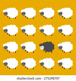 Black sheep . different concept vector