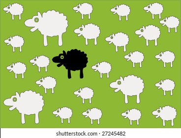 Black sheep of the family - vector