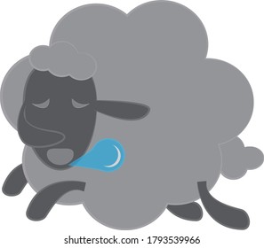 
a black sheep was fast asleep and did not feel like he was jumping on his own