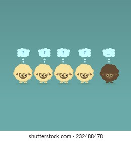 Black sheep in a flock